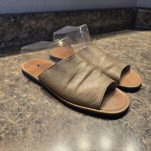 Cole Haan Women's Leather Slide Sandals Bronze Gold Open Toe Size 9B